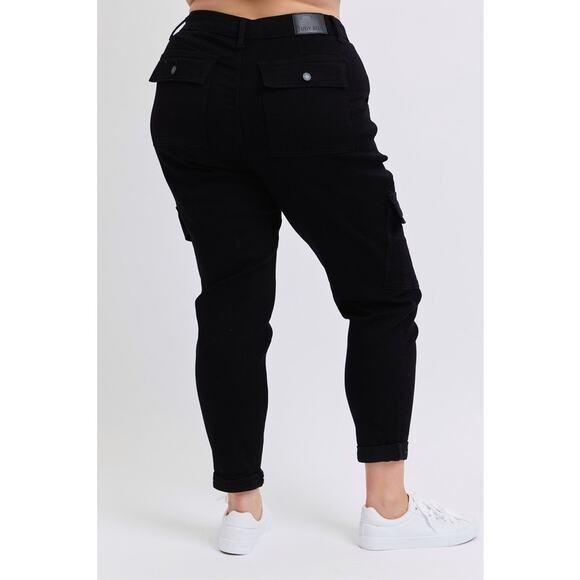 Judy Blue High Waist Cargo Cuffed Jogger Jeans - JB88901BK - Size 18W - Picture 8 of 8
